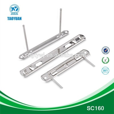 Nickle plating 2 hole tube clip, clamp for spring file folder